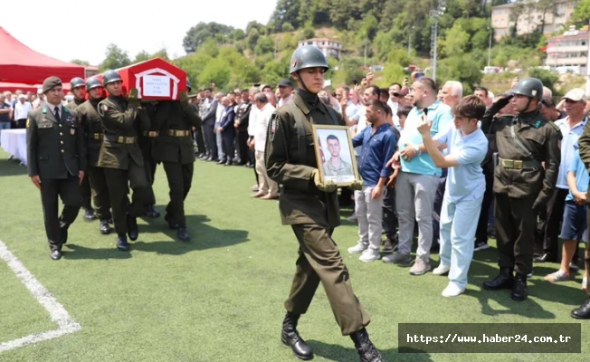 Şehit Er  Ahmet Saygın yapılan törenle Yığılca'da toprağa verildi