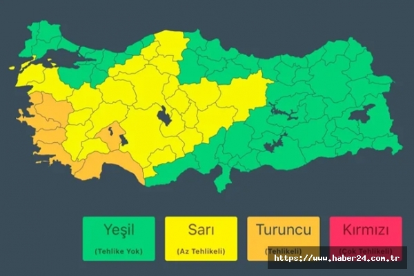 6 ilde 'turuncu uyarı'sı İçişleri'nden geldi