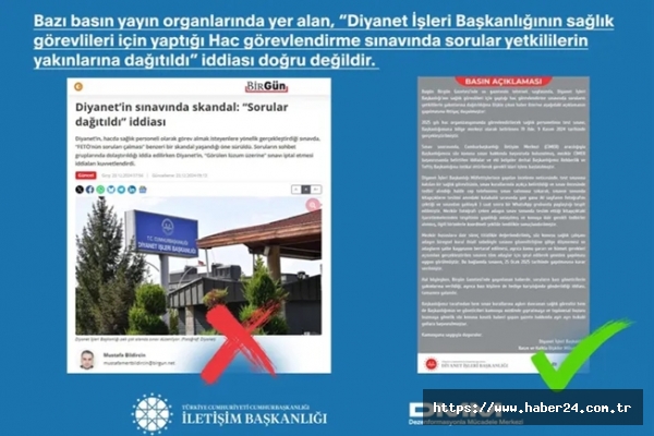 Diyanet'in sınavıyla ilgili iddialara İletişim'den açıklama